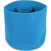 uxcell Purse Organizer Insert, Portable Felt Organizer Bags Round Multiple Compartments Purse Liner for Bucket Bag, Domed Satchel, Tote Bag, Handbag Shaper (8" x 4" x 5.5", Blue)