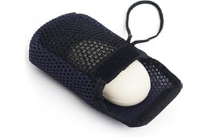 MainBasics Exfoliating Bar Soap Pouch Dual-Sided Body Scrubber - Fits Standard Size Soap Bars, Blue