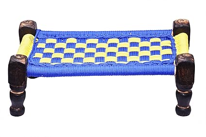 TRUSTFUL Wooden Small Decorative Chowki, Charpai Cot | Handicrafts | Gift Item | Home Decoration