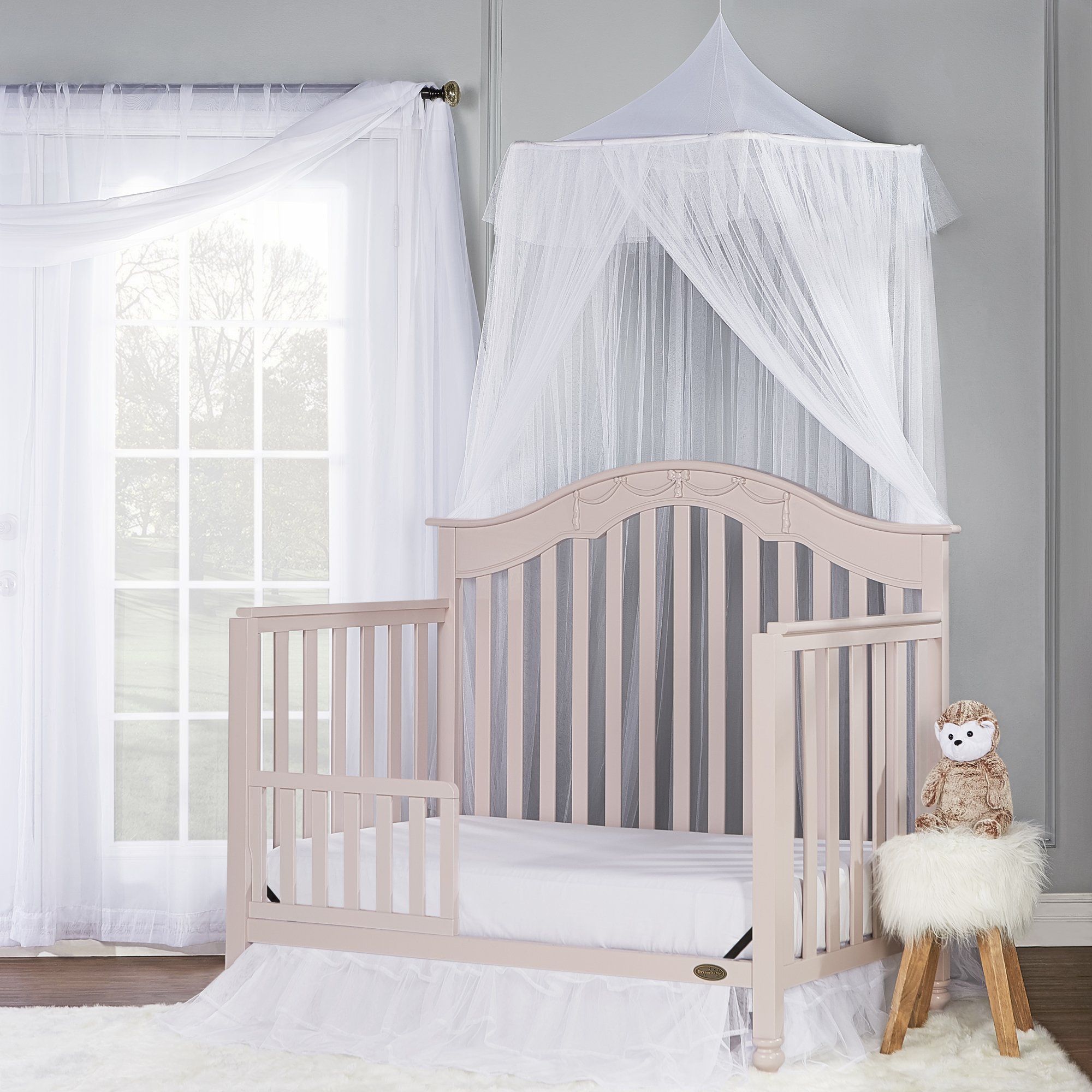 Dream On Me Charlotte 5In1 Convertible Crib, Blush Pink 693892465479