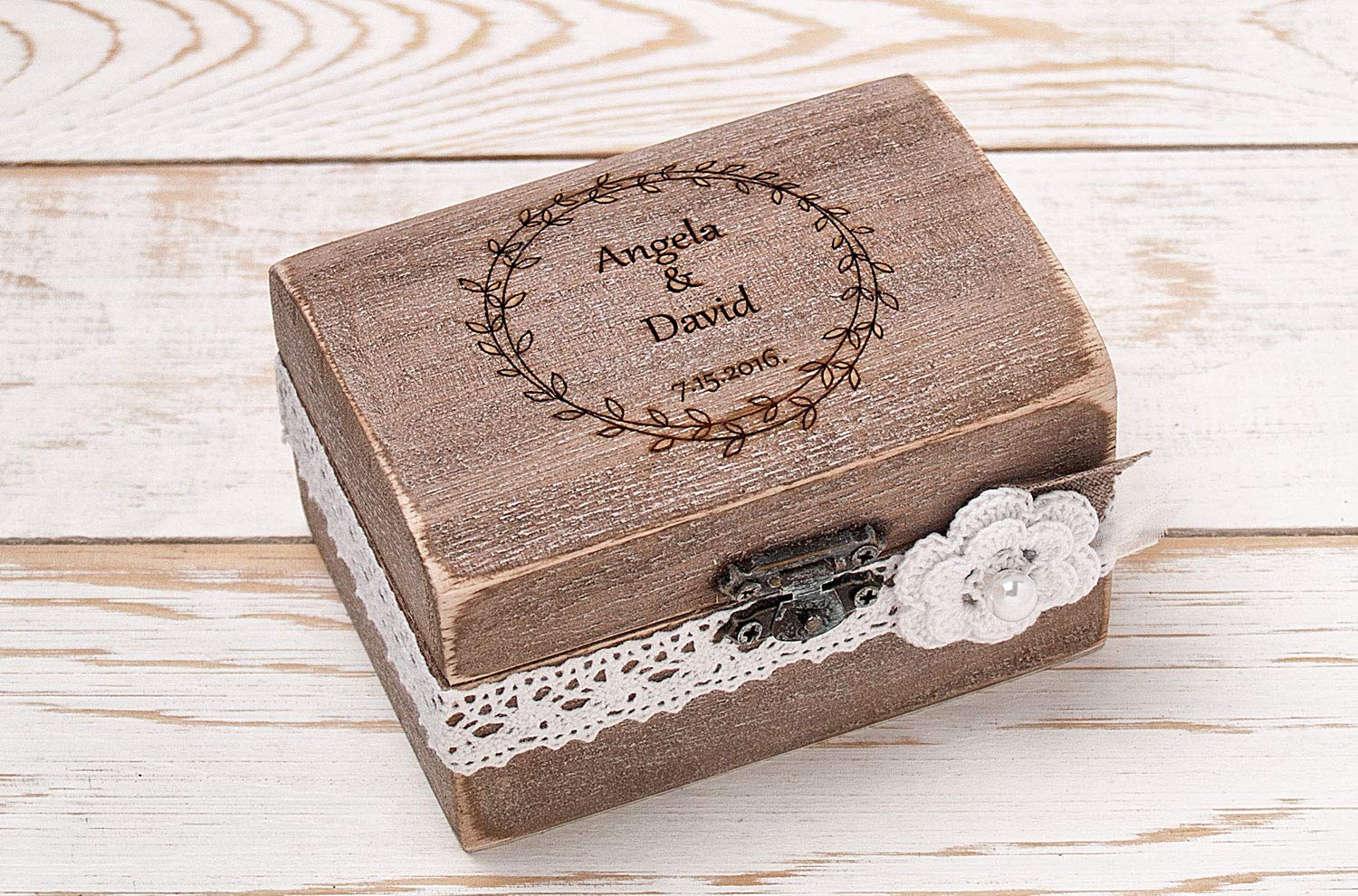 Amazon Com Rustic Engagement Ring Box Ring Bearer Pillow Wooden