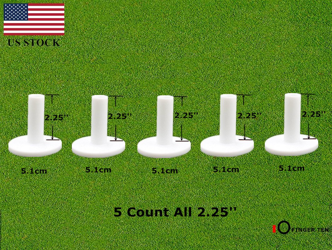 Finger Ten Golf Rubber Tees Driving Range Value 5 Pack Mixed Size