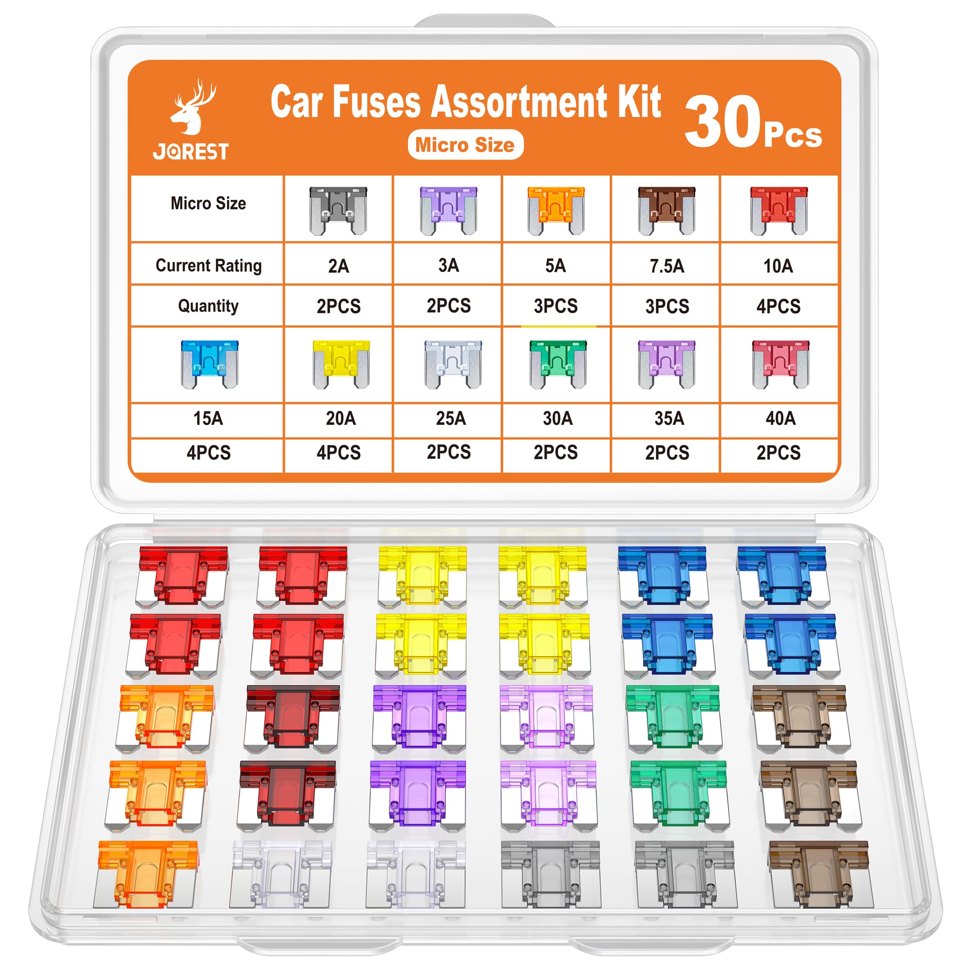 Kit Assortito Fusibili Auto 140 Pezzi, Lama Standard E Mini, 5A 7.5A 10A 15A 20A 25A 30A, Con Estrattori, Per Auto, Camper, Barca, Furgone