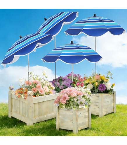 Shinylin 1 Pack Plant Umbrella for Outdoor Adjustable Sun Shade Covers 24