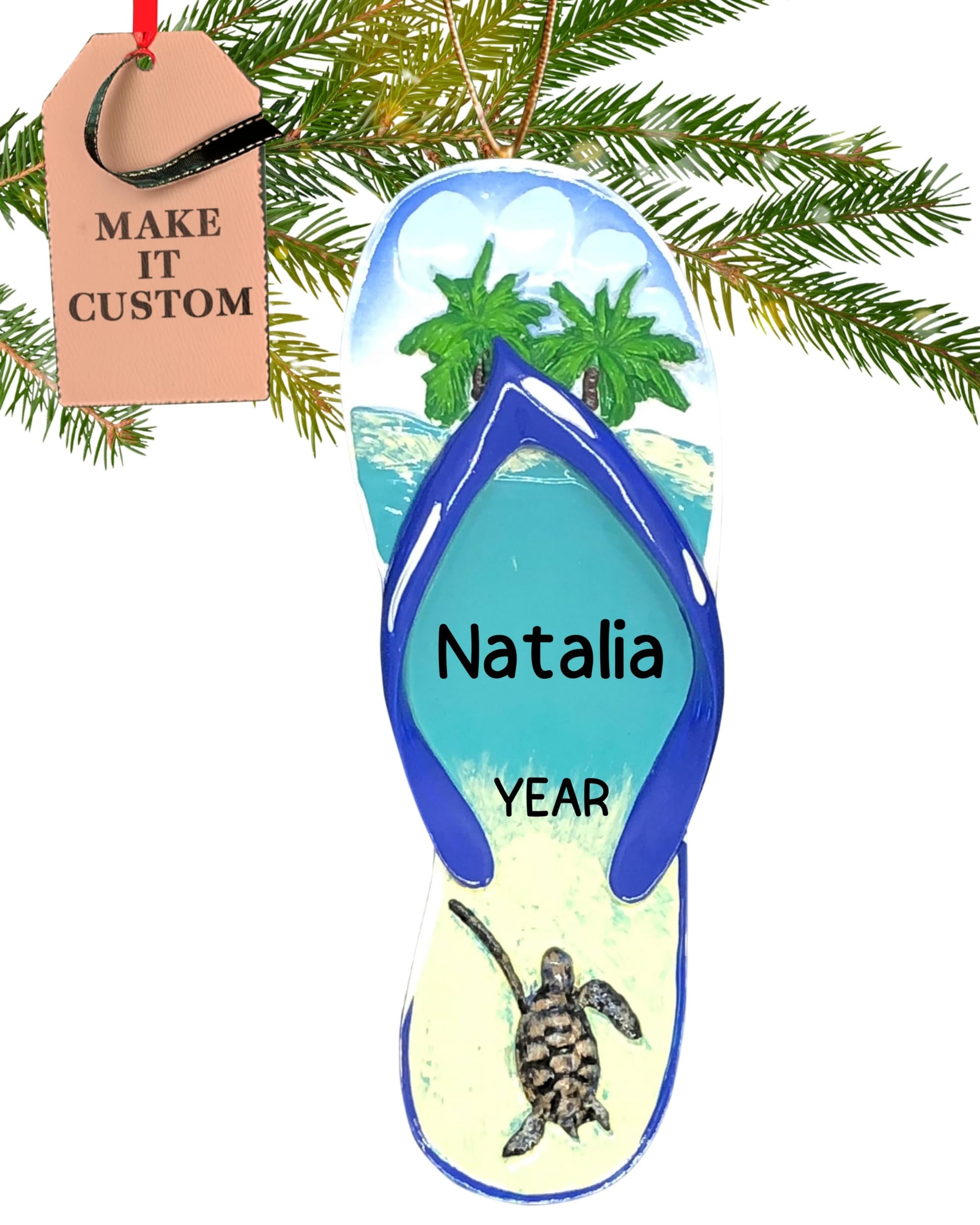 Personalized Flip Flop Ornament 2025 | Free 24h
