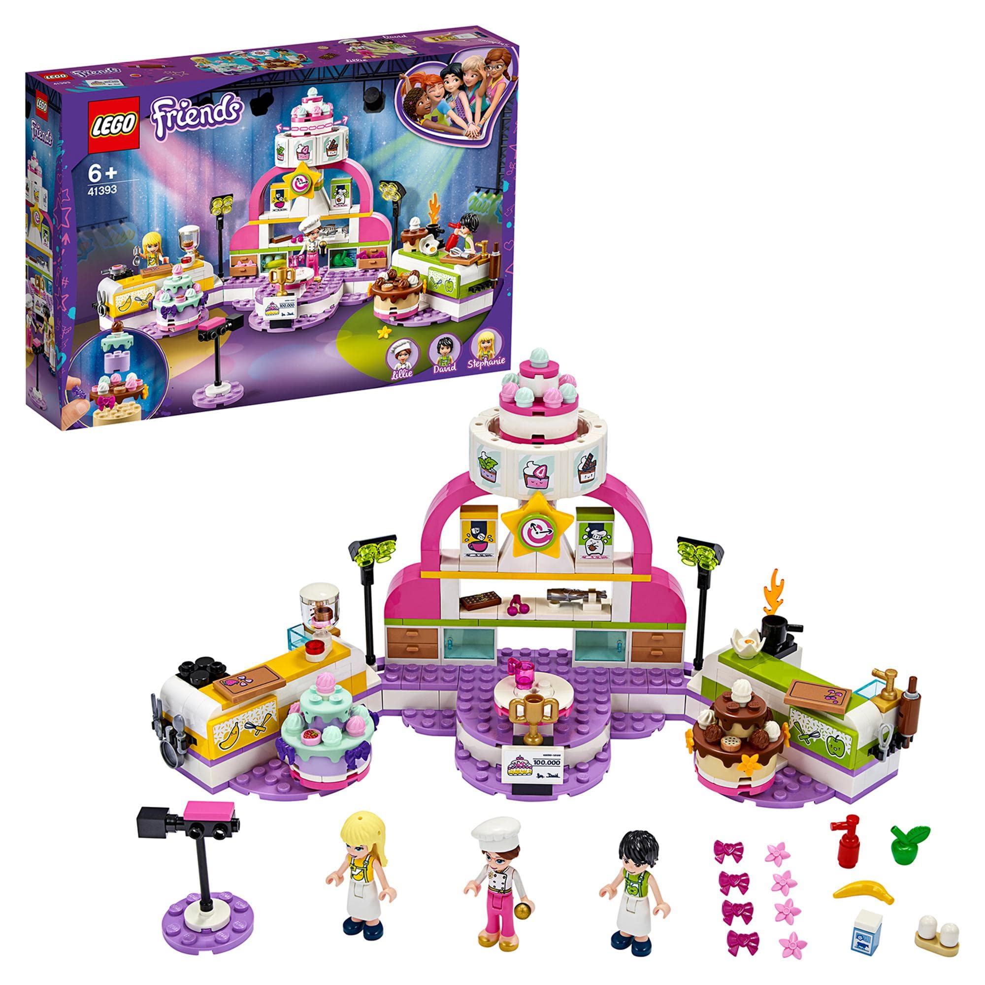 LEGO 41393 Friends Baking Competition Playset with Toy Cakes, Cupcakes & Stephanie Mini Doll, for Girls and Boys 6 Plus Years Old