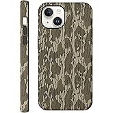 CAINAT Aesthetic Cases for iPhone 15, Camo Camouflage Design, Hard Hybrid 2-Layer Protective Cover for Women Girls