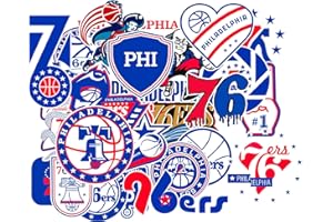 SCILINKS 25 PCS Philadelphia American 76ers Basketball Stickers for Water Bottle, Laptop, Bicycle, Computer, Motorcycle, Travel Case, Car Decal Decoration Sticker