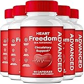 Heart Freedom Capsules, Official HeartFreedom Pills - Energy and Health Maximum Strength, Heart Freedom Circulation Support Capsules, All Natural Glyco Optimizer, Premium Formula Reviews (5 Pack)