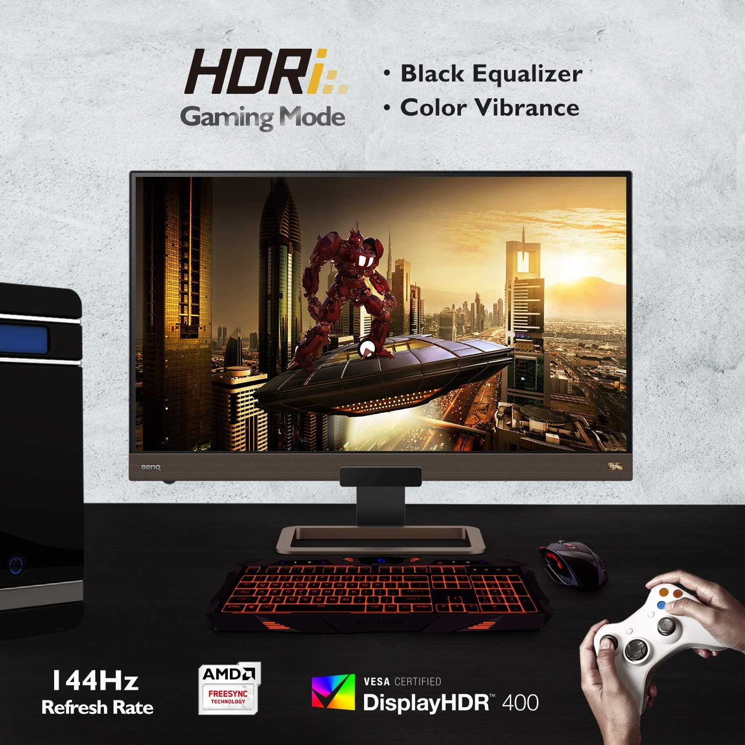 BenQ EX2780Q 27 Inch 1440P 144Hz IPS Gaming Monitor | FreeSync Premium | HDRi | Speakers: Computers & Accessories