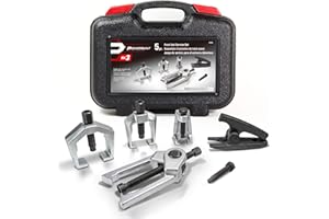 Powerbuilt Front End Vehicle Service Kit, Tie Rod End Puller, Car and Truck Ball Joint Remover, Pitman Arm Puller, Tie Rod Removal Tool for Suspension Maintenance - 648626