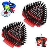 2 Pack Spin Mop Replace Scrub Brush Head for O Cedar RinseClean 2-Tank | Upgraded Dual-Texture Scrubber,Grey Soft for Foam &amp; Black Stiff for Stain,20&deg; Angled for Corners,Perfect for Kitchen,Bathroom