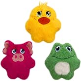 KONG Snuzzles Kiddos Mini Extra Small Dog Toy - Soft Plush Squeaky Toy for Small Dogs &amp; Puppies (Frog/Pig/Duck Combo)