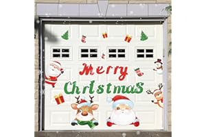 Ceenna 22 Pcs Christmas Garage Door Magnets Stickers Christmas Garage Door Decorations Snowman Santa Magnet Stickers Fridge Magnets Reusable Reflective Car Magnetic Fridge Stickers Party Decoration