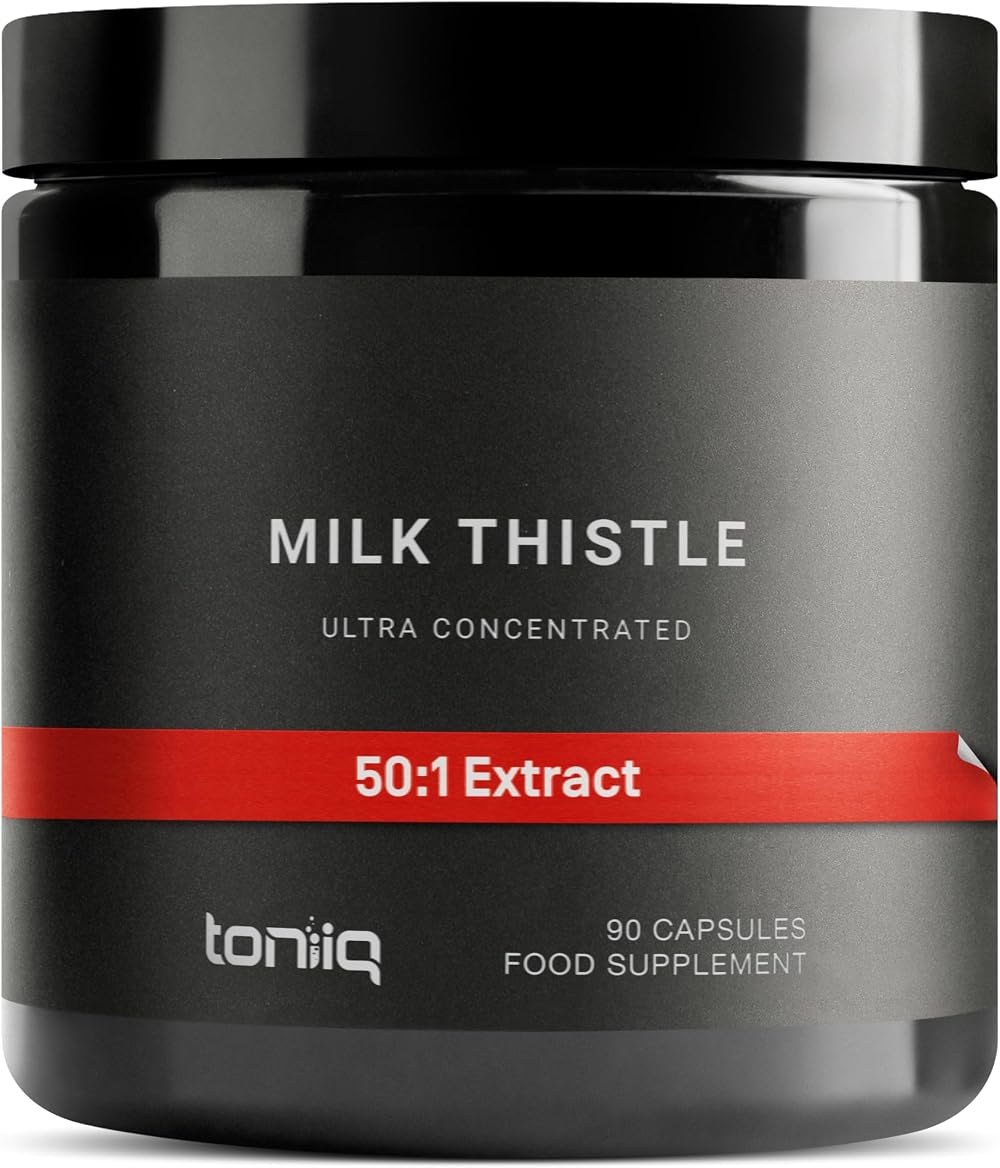 Toniiq Milk Thistle 500 mg 50:1 Extract 80% Silymarin 90 Capsules