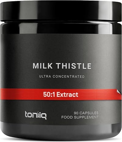 Toniiq Milk Thistle 500 mg 50:1 Extract 80% Silymarin 90 Capsules