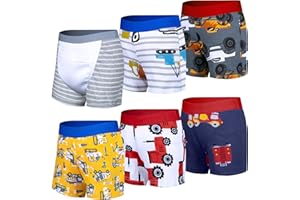BIG ELEPHANT 6 Pack Toddler Potty Training Pants for Boys and Girls – 100% Cotton,Unisex Absorbent Boxer Style