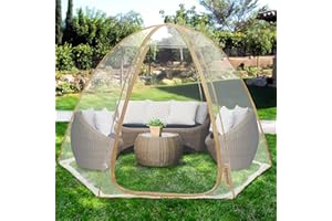 EighteenTek Sports Tent Screen House Room Greenhouse Camping Tent Canopy Gazebos 4-6 Person for Patios Large Oversize Weatherproof Pod Pop Up Tent, Cold Protection Beige 10’x10’