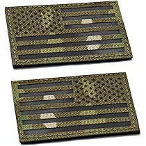 American Flag Multicam Reflective Infrared Flag Patch Set, 2x3