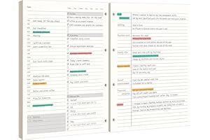 EMSHOI Daily Planner Refill 8.5" X 11", 80 Sheets, 160 Pages A4 4-Ring Binder Planner Inserts, Thick Cream Color Refill Paper, 100 GSM Loose Leaf, A4 Paper Refills with Gift Box