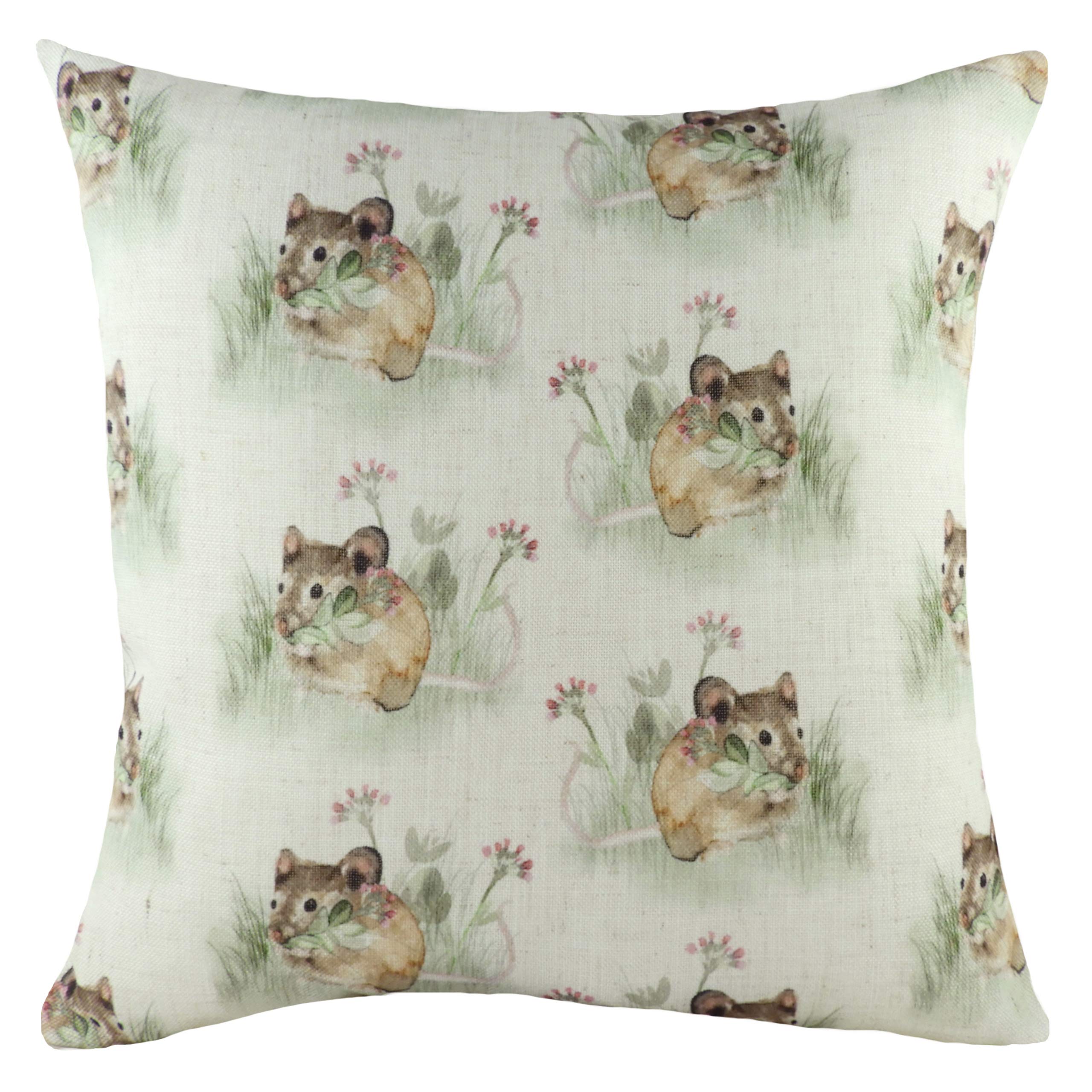 Evans Lichfield Hedgerow Mice Repeat Polyester Filled Cushion, Multi, 43 x 43cm