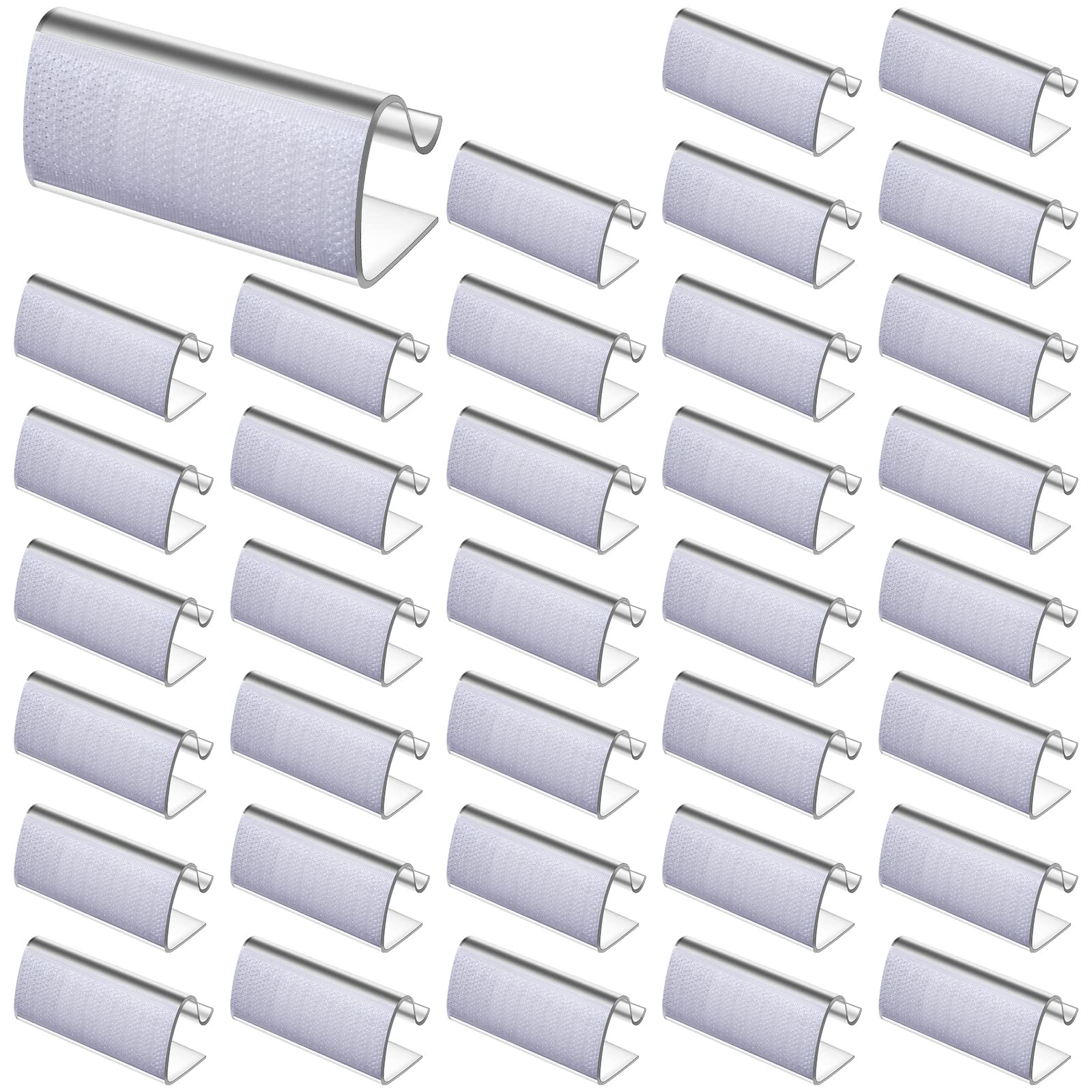 Photo 1 of 72 Pieces Table Skirting Clips Clear Tablecloth Clips for Indoor Outdoor Events Wedding Meeting Party Picnic Banquet