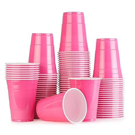 Pink Cups 100 Pack Rosa bechern - Beer Pong American Party tassen Original 500 ml - mehrere Farben - Student & Geburtstag | 1