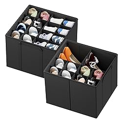 SpaceAid Shoe Organizer for Closet, 2 Pack Foldable
