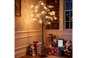 Lomotech Chritsmas Tree Lights - 216 LEDs 5Ft Artificial Christmas Tree with Timer, Includes 14 LEDs Twinkle Lights for Holiday, Wedding, Party, Christmas Decorations (Warm White)