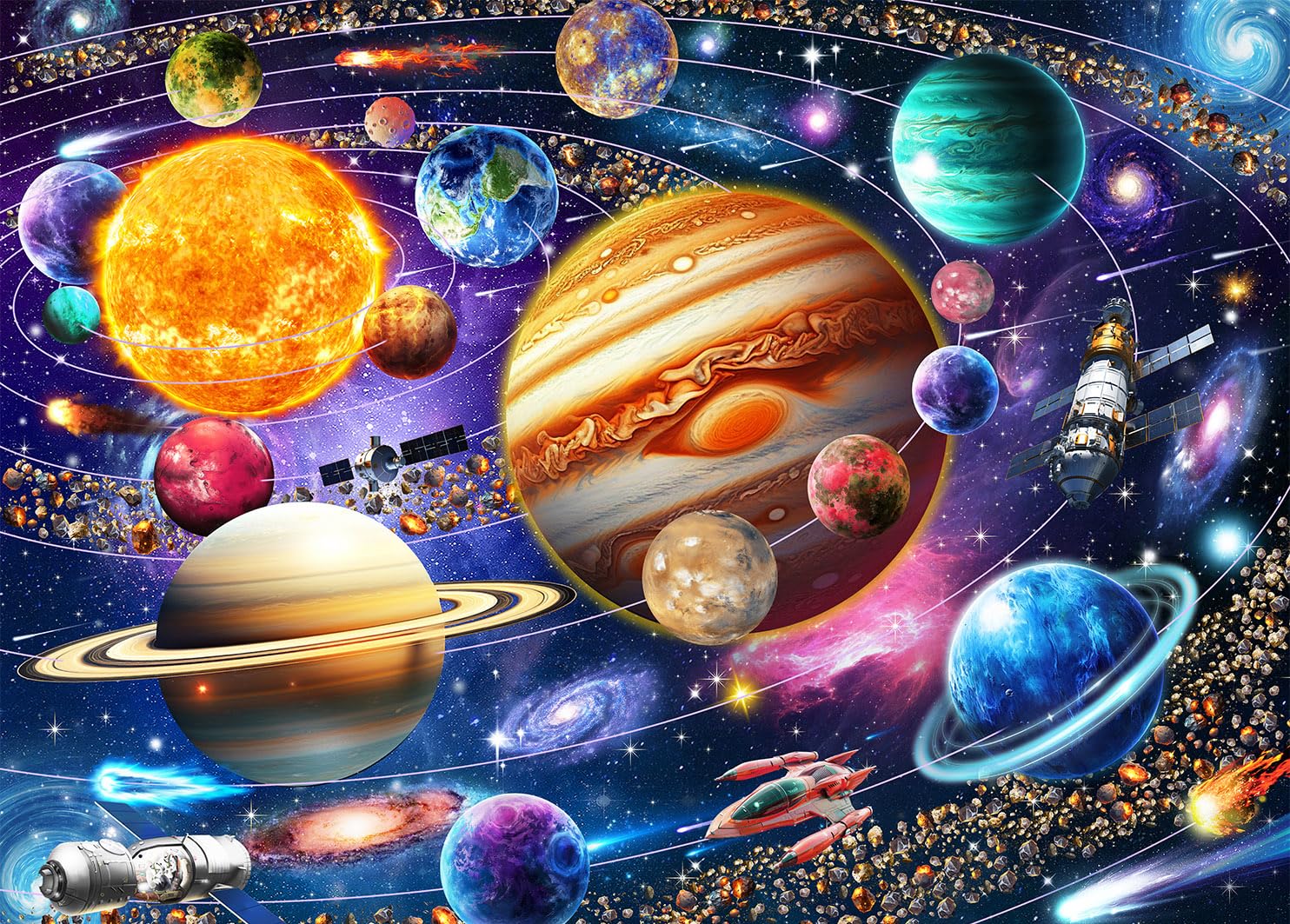 Puzzles 1000 Pieces for Adults jigsaw puzzles for adults 1000 Piece Puzzle Educational Games Home Decoration Puzzle-Space Planet,Solar System — image 1