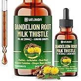 12in1 Dandelion Root Liquid Supplement with Milk Thistle, Artichoke Extract, Turmeric, Beet Root, N-Acetyl Cysteine and 6 More - Support Overall Wellness - 1 FL Oz - 60 Days Supply