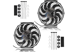 AZUNYYDS 12 Inch Radiator Cooling Fan, 12 Inch Radiator Cooling Fan Universal Slim Fan Push Pull Electric Radiator +12v 80W Mount Kit