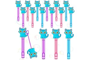 RoundFunny 24 Pcs Blue Cat Mini Bubble Wands Party Supplies Favors Decorations Kawaii Bubbles Sticks Wands for Fan Meeting Anime Theme Birthday Party Goodie Gift Bag Outdoor Activity