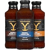 Yellowstone BBQ Sauce Variety 3 Pack (Cowboy Original, Bourbon Brown & Hot Honey)