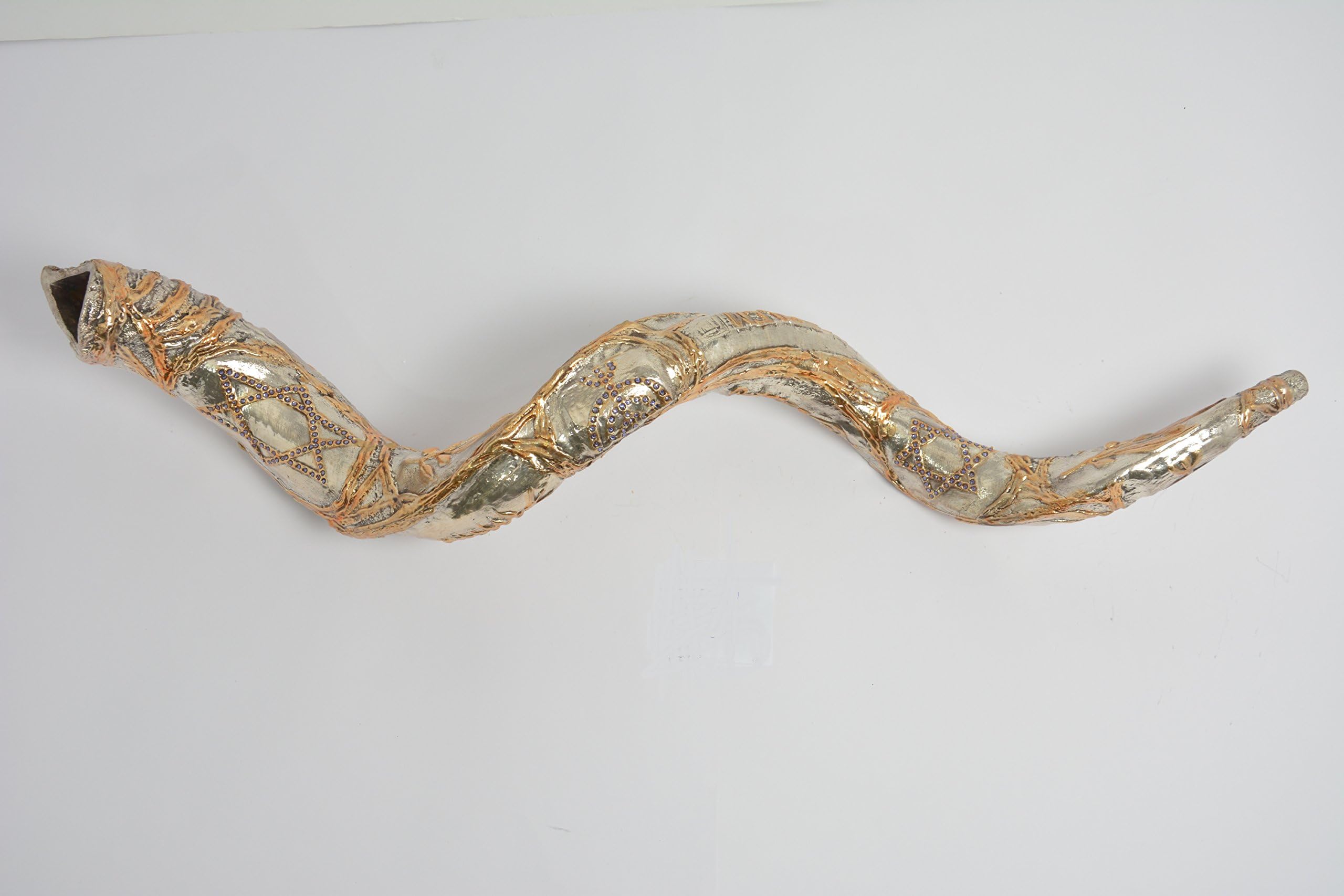 47" Sterling Silver Plated Polished Yemenite Kudu Horn Shofar Jerusalem By Yaliland Free Bag