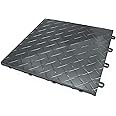 Big Floors RaceDeck TuffShield Diamond Plate Design, Durable Interlocking Modular Garage Flooring Tile (48 Pack), Graphite