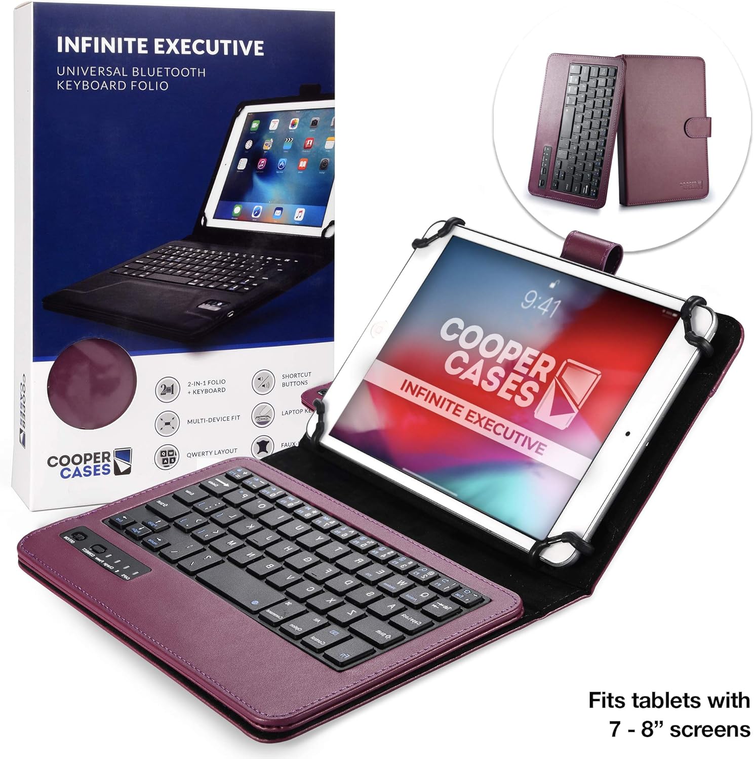 Cooper Infinite Executive Keyboard Case for 7, 7.9, 8″ Tablets