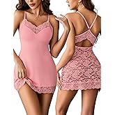 Avidlove Lingerie for Women Sexy Babydoll Lingerie Dress Lace Trim Sleep Dress Back Criss-Cross Straps Lingerie