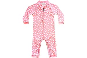 weVSwe Baby Girl Toddler Rash Guard Swimsuit Sun Protection Beachwear Zipper Bathing Suit 0-3 Years
