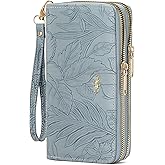 RNIEGA Wallet for Women Clutch Double Zip Around Credit Card Holder Leather Women's Wallet Large Capacity