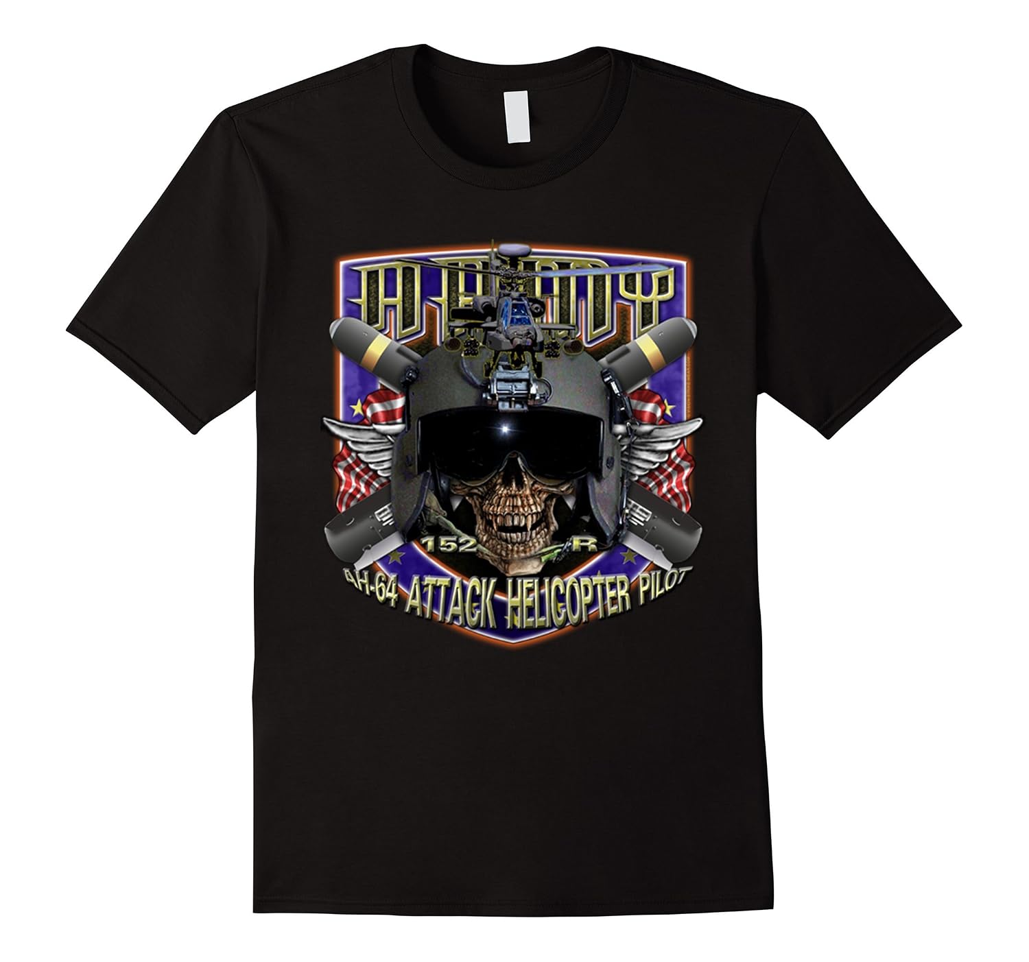 152 Romeo AH-64 Attack Helicopter Pilot Army MOS Tshirt-TH – TEEHELEN