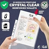 G4GADGET A4 Plastic Pockets with Reinforced Spine 30 Micron Pack of 100 view 5
