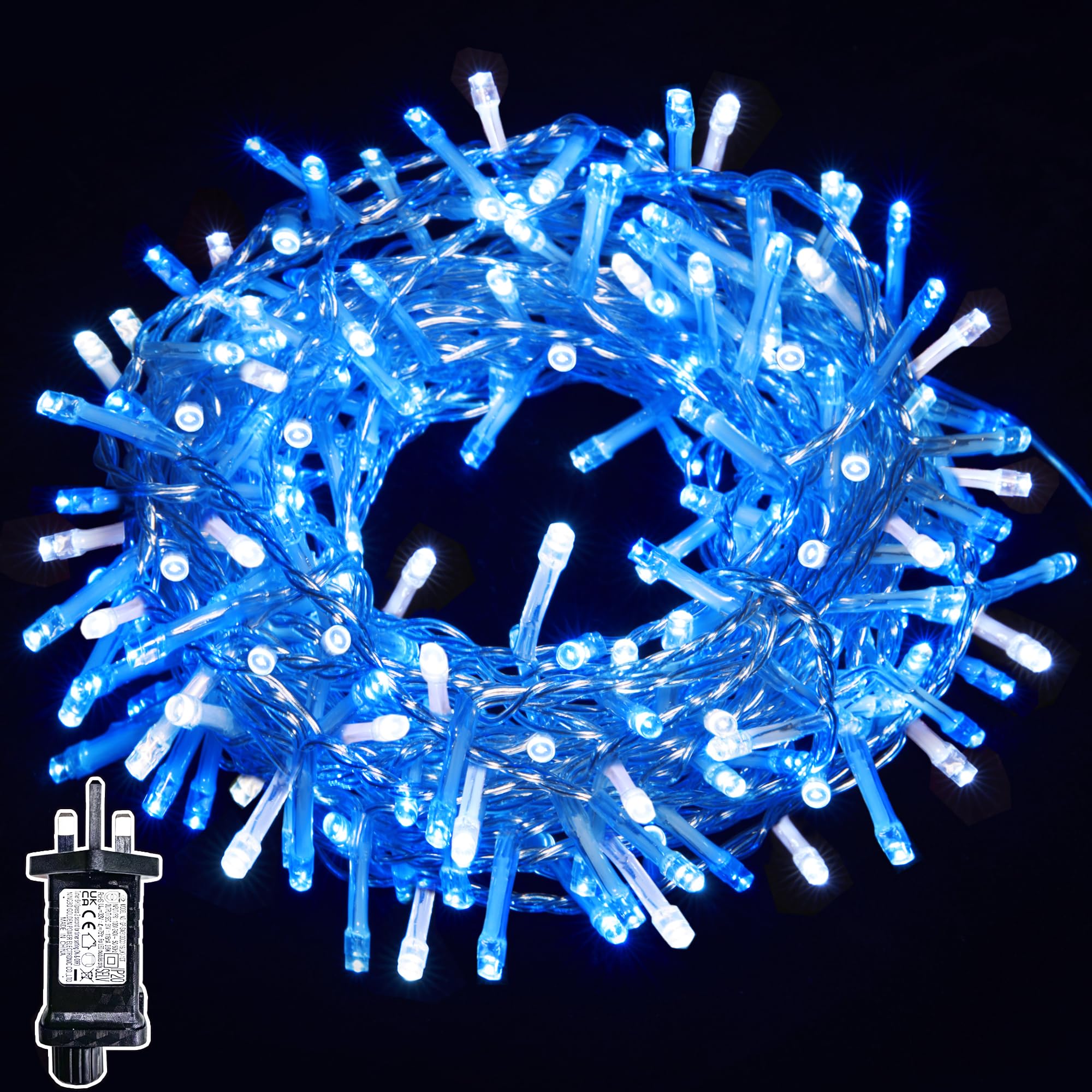 WISD Christmas Lights - 400 LED 23M Dimmable Xmas Tree Lights with 12 Modes, Timer and Memory - Indoor Outdoor Fairy String Lights Mains Powered for Garden Bedroom Party Decor (Blue + White)