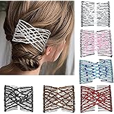Magic Hair Comb, Swovo 6 Pieces Elastic Beaded Hair Clips Women Stretchy Bride Double Slides Hairpins Combs for Women Ladies Girls DIY Hair Styling Accessories