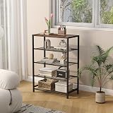 HOME BI 5-Tier Metal Shoe Rack with MDF Top Rustic Brown 23.23 W x 11.8 D x view 4