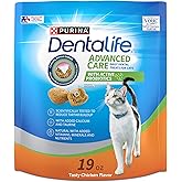 Dentalife Purina Dental Cat Treats, Tasty Chicken Flavor, 19 oz Pouch | Advanced Care daily treats, crafted in USA Facilities, reduce tartar buildup, active probiotics to support digestive health