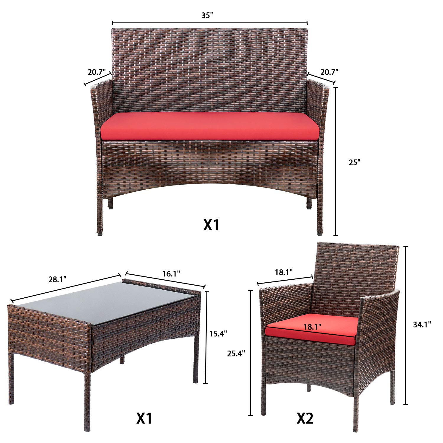 Homall 4 Pieces Outdoor Patio Furniture Buy Online In Bahrain At Desertcart