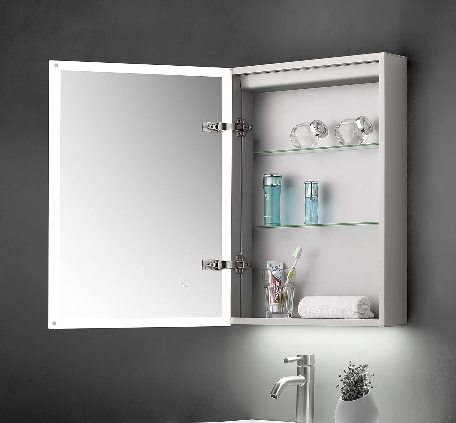 Keenware KBM102 LED Bathroom Mirror with Shaver Socket