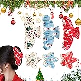 Christmas Hair Clips for Women Girls Gift - Hair Accessories for Girls - Claw Clips for Thick Hair - Xmas Jingle Elk Nonslip Banana Hair Clips - Thin Thick Short Long Curly Accessories