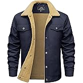 MAGCOMSEN Winter Jackets for Men Thick Thermal Fleece Lined Coats Warm Cotton Sherpa Jacket Work Cargo Multi Pockets
